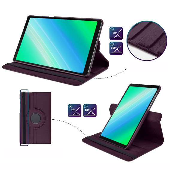 Tok Samsung Galaxy Tab A7 Lite 8.7 T220 / T225 TB330FU 10.95", forgatható 360, lila