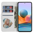 Pattintható tok a Samsung Galaxy A55, Wallet Zipper Pocket Glittery, ezüst