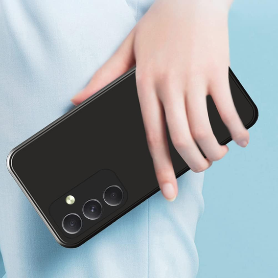 A tok Samsung Galaxy A15, Silicone Lite, fekete + 9H üveg