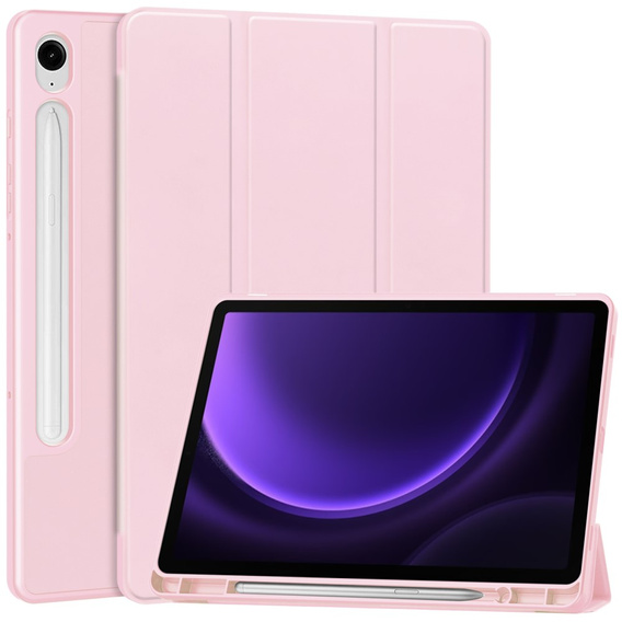 Tok Samsung Galaxy Tab S10 Lite / S10 FE / S9 FE, Smartcase tolltartóval, rózsaszín