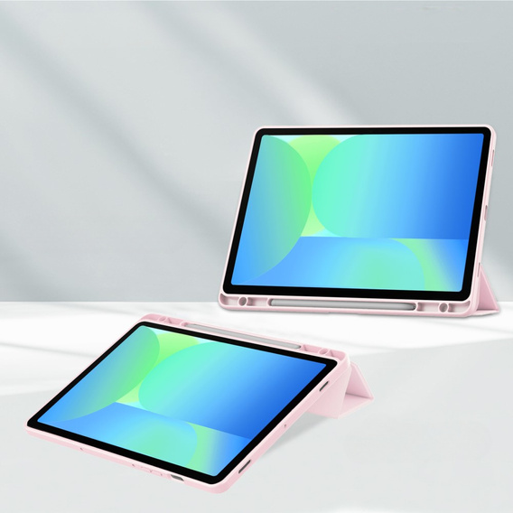 Tok Samsung Galaxy Tab S10 FE+ Plus, Smartcase Hybrid, tolltartó résszel, rózsaszín