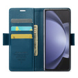 CASEME flip tok Samsung Galaxy Z Fold6 5G, Litchi Wallet, kék