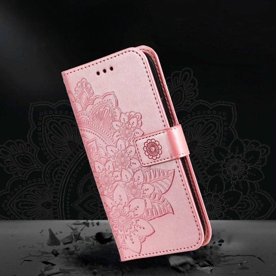 Pattintható tok a Samsung Galaxy A14 4G/5G, Mandala Flower, rózsaszín rose gold