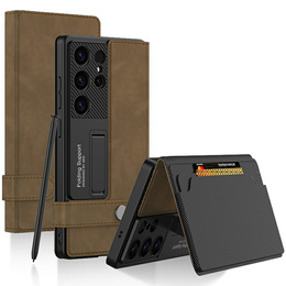 Pattintható tok Samsung Galaxy S25 Ultra, GKK Card Slot Wallet, fekete