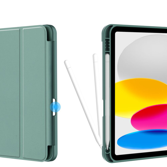 Tok iPad 10.9 2022 10 Gen, Smart Pencil, tolltartóval, zöld