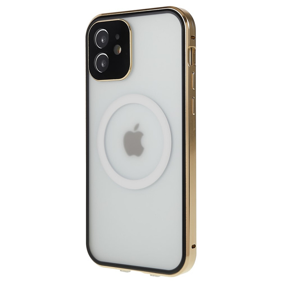 Magnetic Dual Glass MagSafe tok iPhone 12, arany