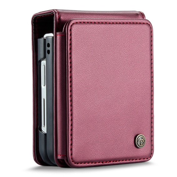 CASEME flip tok Samsung Galaxy Z Flip5 5G, Litchi Wallet, piros