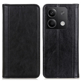 Telefontok a Xiaomi Redmi Note 13 5G, Wallet Litchi Leather, fekete