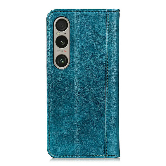 Pattintható tok Sony Xperia 1 VI, Split Leather, zöld