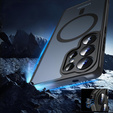 Tok Samsung Galaxy S25 Ultra-hoz, MagSafe, ERBORD Matt Case, fekete + képernyőüveg