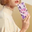 Pattintható tok a Samsung Galaxy A25 5G, Wallet, marble & flowers, rózsaszín + 9H üveg