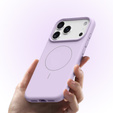 Szilikon tok iPhone 17 Pro Max készülékhez, MagSafe, ütésgátló, lila