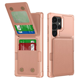 Tok Samsung Galaxy S25 Ultra, Card Holder Kickstand, rózsaszín