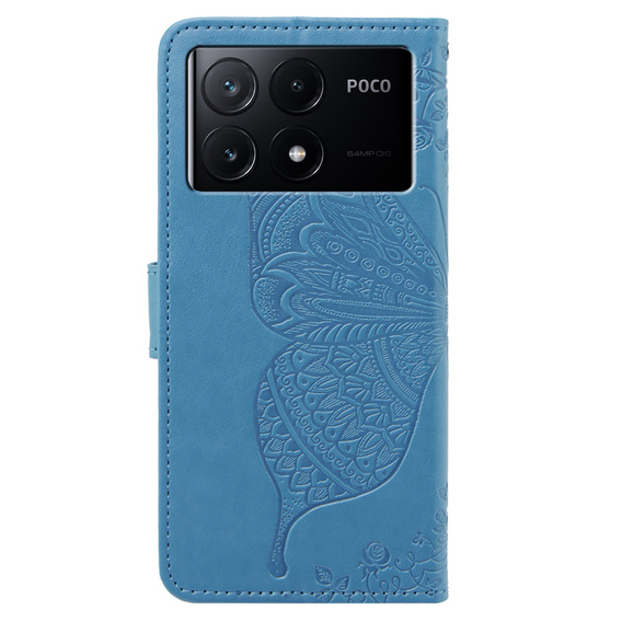 Pattintható tok a Xiaomi Poco X6 Pro 5G, Butterfly, lila