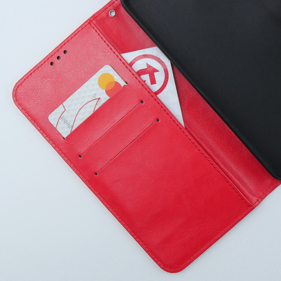 Pattintható tok a Motorola Moto G54 5G, Crazy Horse Wallet, piros