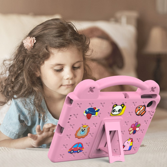 Gyermek tok Lenovo Tab TB311FU, Cute Patterns, állvánnyal, rózsaszín
