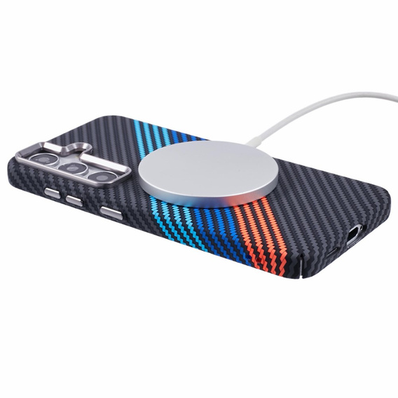 Tok Samsung Galaxy S25, Carbon Fiber MagSafe, sötétkék