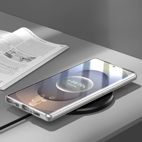 Tok Samsung Galaxy S25 Ultra, Magnetic Dual Glass, ezüst