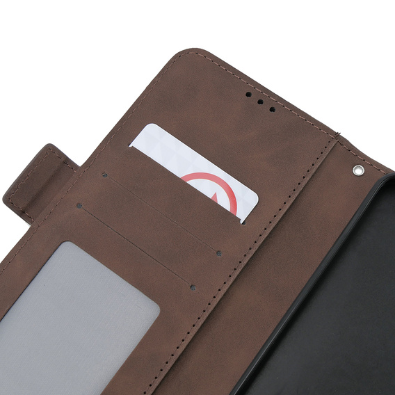 Pattintható tok a Oppo A79 5G, Card Slot, barna