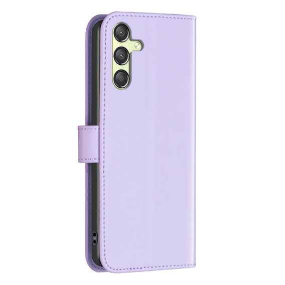 Pattintható tok a Samsung Galaxy A25 5G, BINFEN Wallet, lila + 9H üveg 