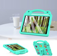 Gyermek tok iPad 9.7" 2018/2017 (6/5 gen.) / Pro 9.7" 2016, Cute Patterns, állvánnyal, zöld