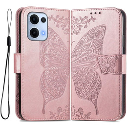 Pattintható tok a Oppo Reno 13, Butterfly, rózsaszín rose gold