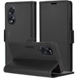 Tok Oppo A60, ERBORD Glossy Litchi, pénztárca patenttal, fekete