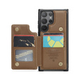CASEME flip tok Samsung Galaxy S25 Ultra, Litchi Wallet, barna