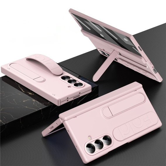 Tok fogantyúval és állvánnyal - rózsaszín Samsung Galaxy Z Fold7-hez