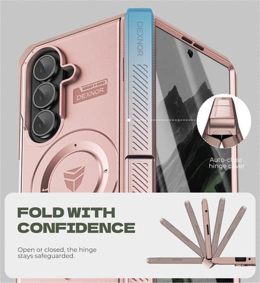 Dexnor mágneses páncélozott tok kettős állvánnyal Samsung Galaxy Z Fold7 készülékekhez