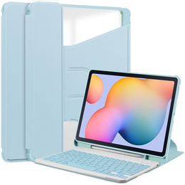 Billentyűzet tok Samsung Galaxy Tab S6 Lite 2024 / 2022 / 2020, Rotary 360° Leather, világoskék