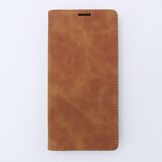Telefontok a Motorola Moto G53, ERBORD Vintage, pénztárca patenttal, barna