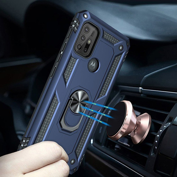 Páncélozott telefontok a Motorola Moto G10/G30, Nox Case Ring, kék