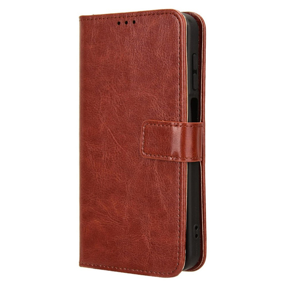 Pattintható tok a Samsung Galaxy M15 5G, Crazy Horse Wallet, barna