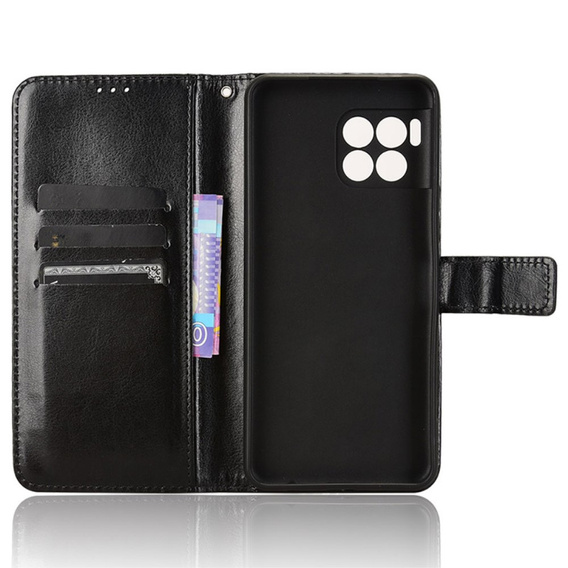 Pattintható tok a T Phone 2 Pro 5G, Crazy Horse Wallet, fekete