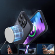 Tok iPhone 15 Pro Max-hoz, MagSafe, ERBORD Matt Case, fekete + képernyőüveg