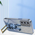 Tok Samsung Galaxy A54 5G, Glitter Rabbit, kihúzható állvánnyal, kék