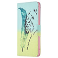 Pattintható tok a Samsung Galaxy M34, Wallet, feather, kék