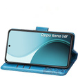 Pattintható tok Oppo Reno 14F, pénztárca, Butterfly, kék