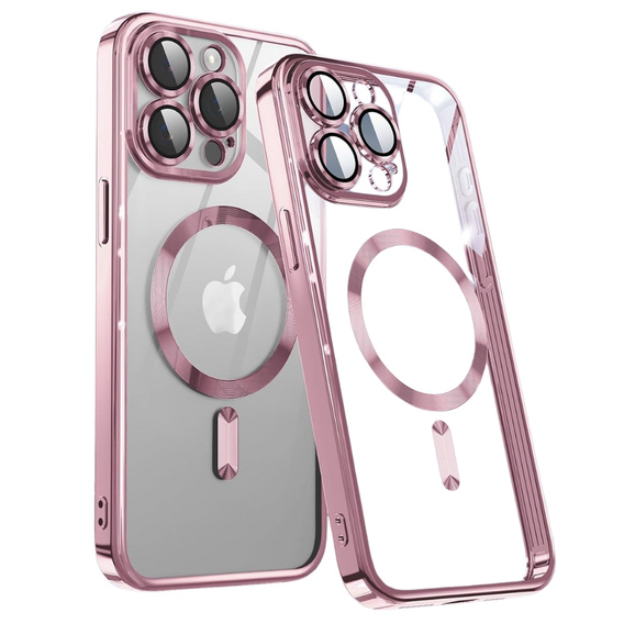Tok iPhone 16 Pro-hoz, Electro MagSafe, rózsaszín + üveg a képernyőhöz