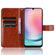 Pattintható tok a Samsung Galaxy M55 5G, Crazy Horse Wallet, barna