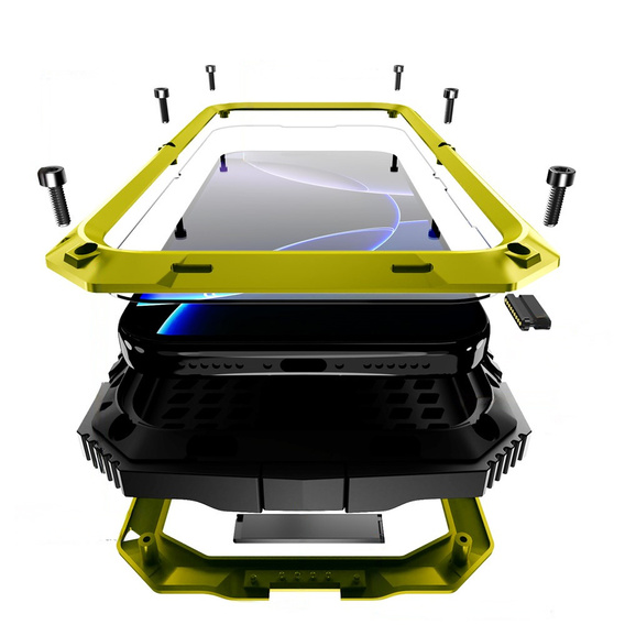 R-JUST tok állvánnyal és beépített üveggel iPhone 17 Pro készülékhez