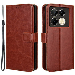 Pattintható tok a Infinix Note 40 Pro, Crazy Horse Wallet, barna