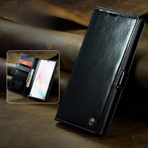 CASEME flip tok Samsung Galaxy Note 10 Plus, Waxy Textured, fekete