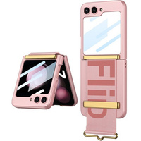 Tok Galaxy Z Flip 5, Strap Cover, rózsaszín / zöld