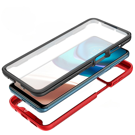 Tok Motorola Moto G42 4G készülékhez, Shockproof, fóliával, piros