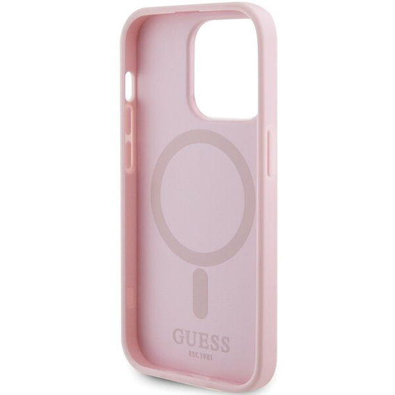 GUESS Telefontok a iPhone 14 Pro, Saffiano MagSafe, rózsaszín