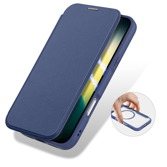 Dux Ducis tok iPhone Air, Skin X Pro, pánttal, MagSafe-hoz, tengerészkék