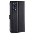 Pattintható tok a Oppo Reno8 T 4G, Wallet Zipper Pocket, fekete