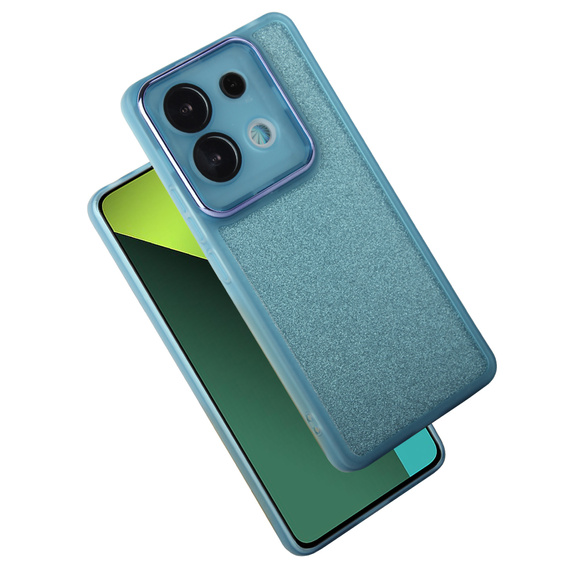 Tok Xiaomi Redmi Note 13 5G, Glittery Powder, kék + 9H edzett üveg